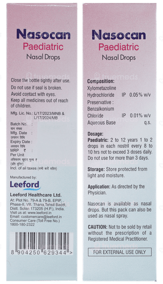 Nasocan Paediatric Nasal Drops 10Ml